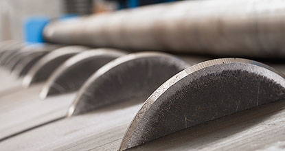 Дисковые ножницы на линии для производства штрипса 4х1250